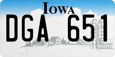 IA license plate DGA651