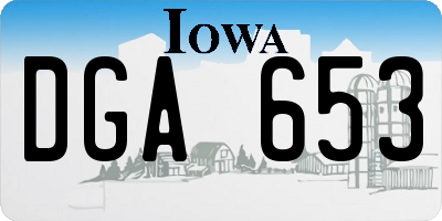 IA license plate DGA653