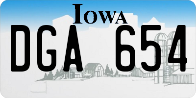IA license plate DGA654