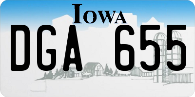 IA license plate DGA655