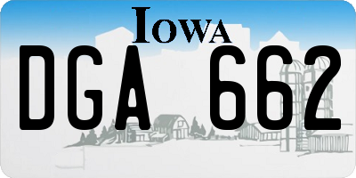 IA license plate DGA662