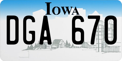 IA license plate DGA670