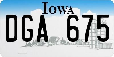 IA license plate DGA675