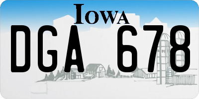 IA license plate DGA678