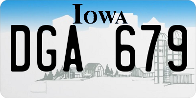 IA license plate DGA679