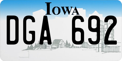 IA license plate DGA692