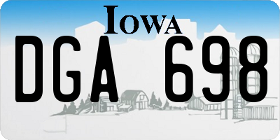 IA license plate DGA698