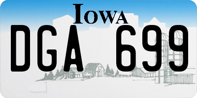 IA license plate DGA699