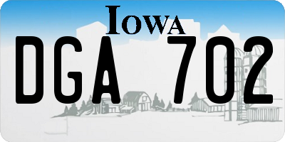 IA license plate DGA702