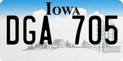 IA license plate DGA705