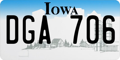 IA license plate DGA706