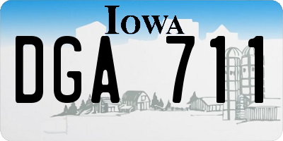 IA license plate DGA711