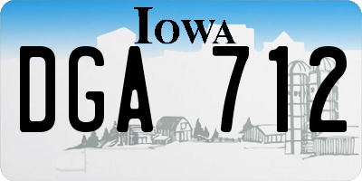 IA license plate DGA712
