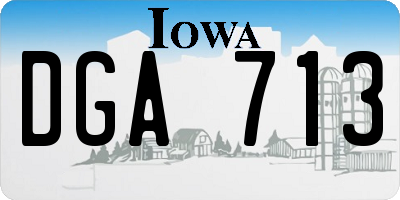 IA license plate DGA713
