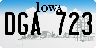 IA license plate DGA723