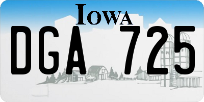 IA license plate DGA725