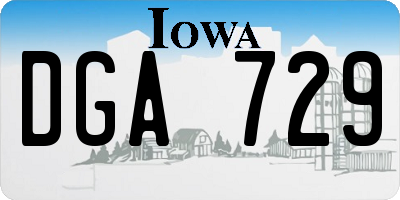 IA license plate DGA729