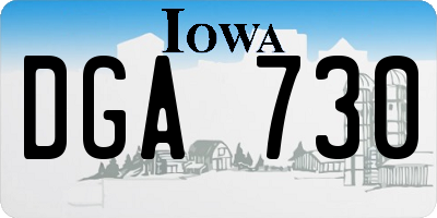 IA license plate DGA730