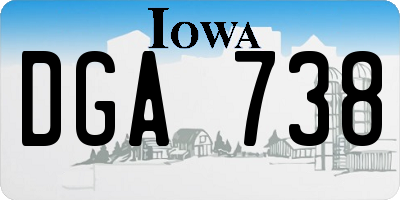 IA license plate DGA738