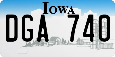 IA license plate DGA740