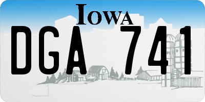 IA license plate DGA741
