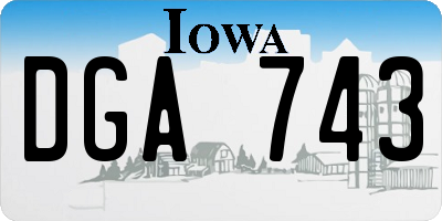IA license plate DGA743
