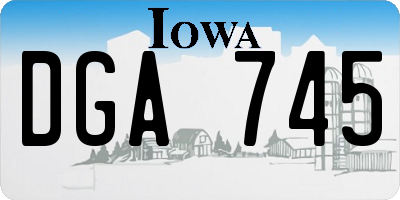 IA license plate DGA745