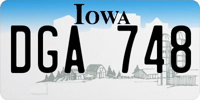 IA license plate DGA748