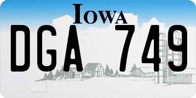 IA license plate DGA749