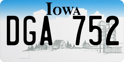 IA license plate DGA752