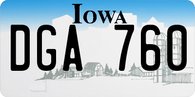 IA license plate DGA760