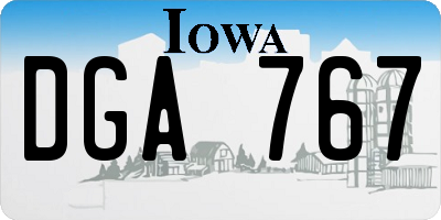 IA license plate DGA767