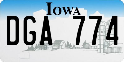 IA license plate DGA774