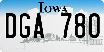 IA license plate DGA780