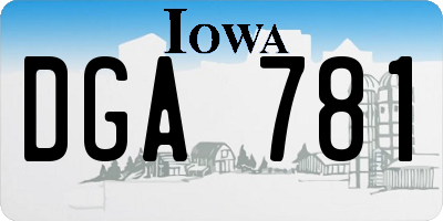 IA license plate DGA781