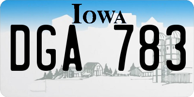 IA license plate DGA783