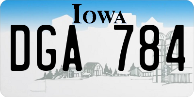 IA license plate DGA784