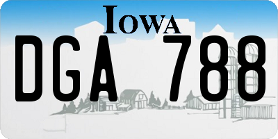 IA license plate DGA788
