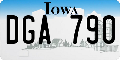 IA license plate DGA790