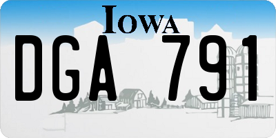 IA license plate DGA791