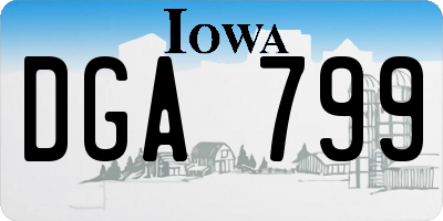 IA license plate DGA799