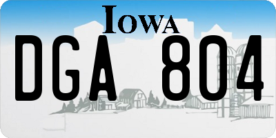 IA license plate DGA804