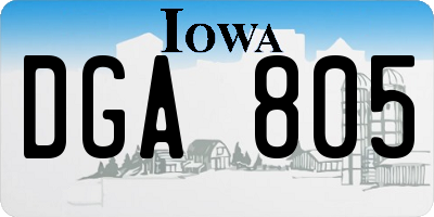 IA license plate DGA805