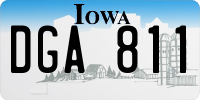 IA license plate DGA811