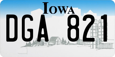 IA license plate DGA821