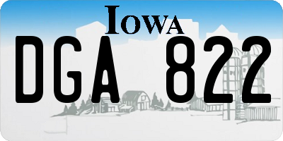 IA license plate DGA822