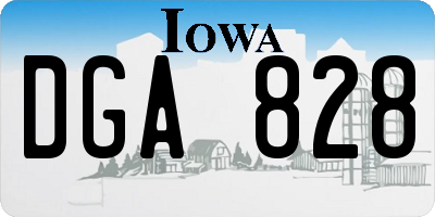 IA license plate DGA828