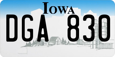 IA license plate DGA830