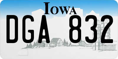 IA license plate DGA832