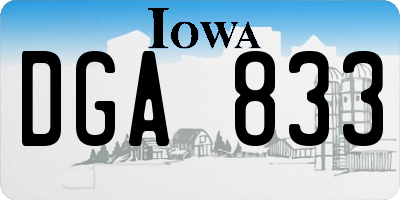 IA license plate DGA833